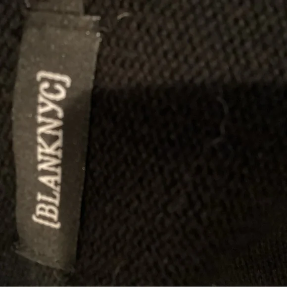 SOLD! BlankNY Black Vegan Leather and Cotton Cardigan Jacket - Picture 3 of 3